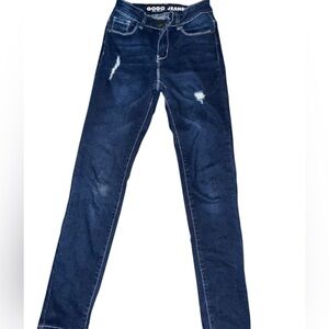 GOGO Women's Dark Blue Skinny Jeans